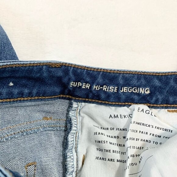 American Eagle next level stretch super high rise jegging distressed jeans - Picture 8 of 12